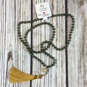 Jade Gemstone Bead Handmade Beaded Mala Necklace